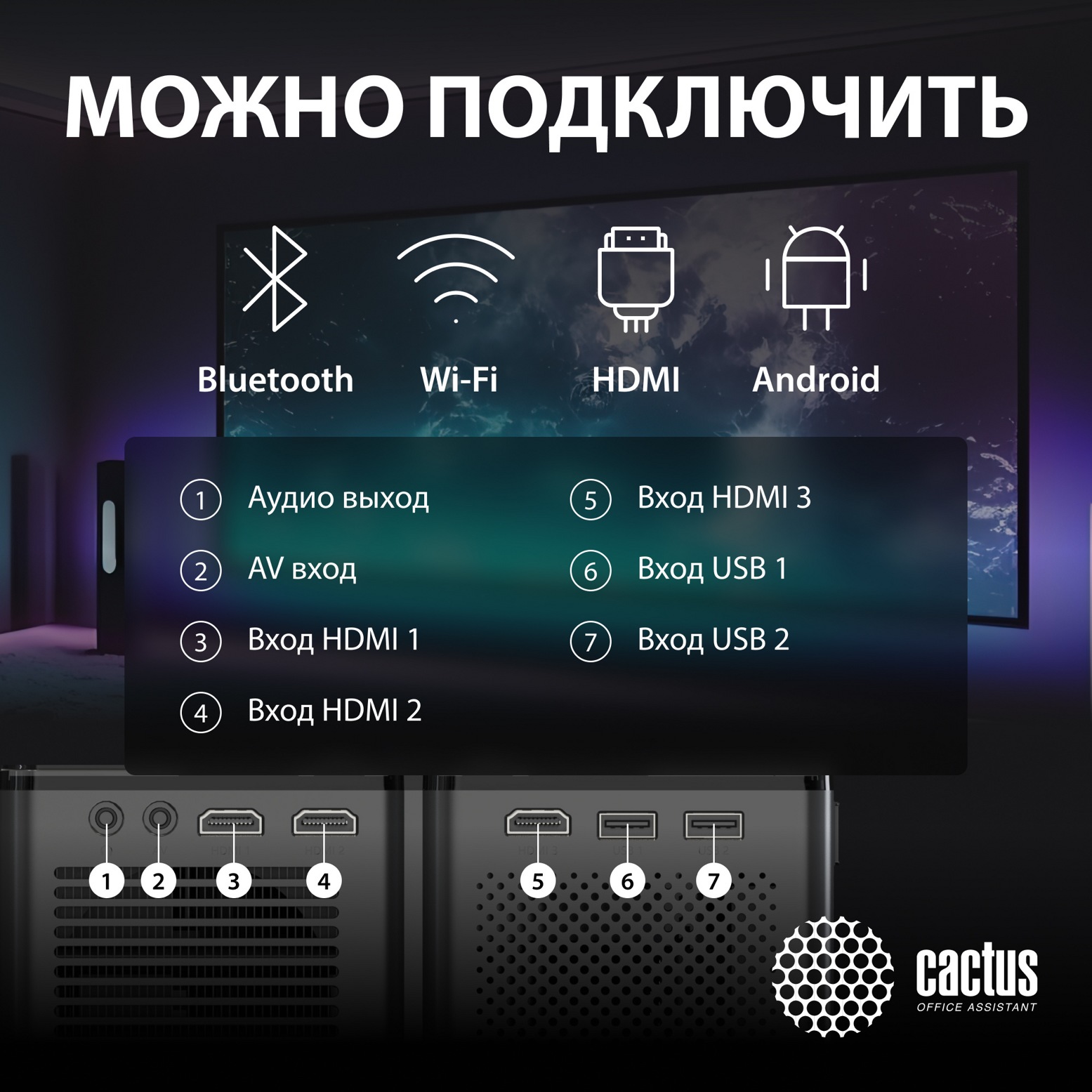 Проектор CACTUS CS-PRO.03B.WUXGA-A фото-3