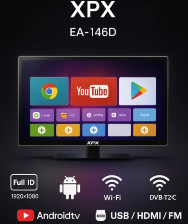Портативный телевизор XPX EA-146D Smart - фото1 Портативный телевизор XPX EA-146D Smart - фото1