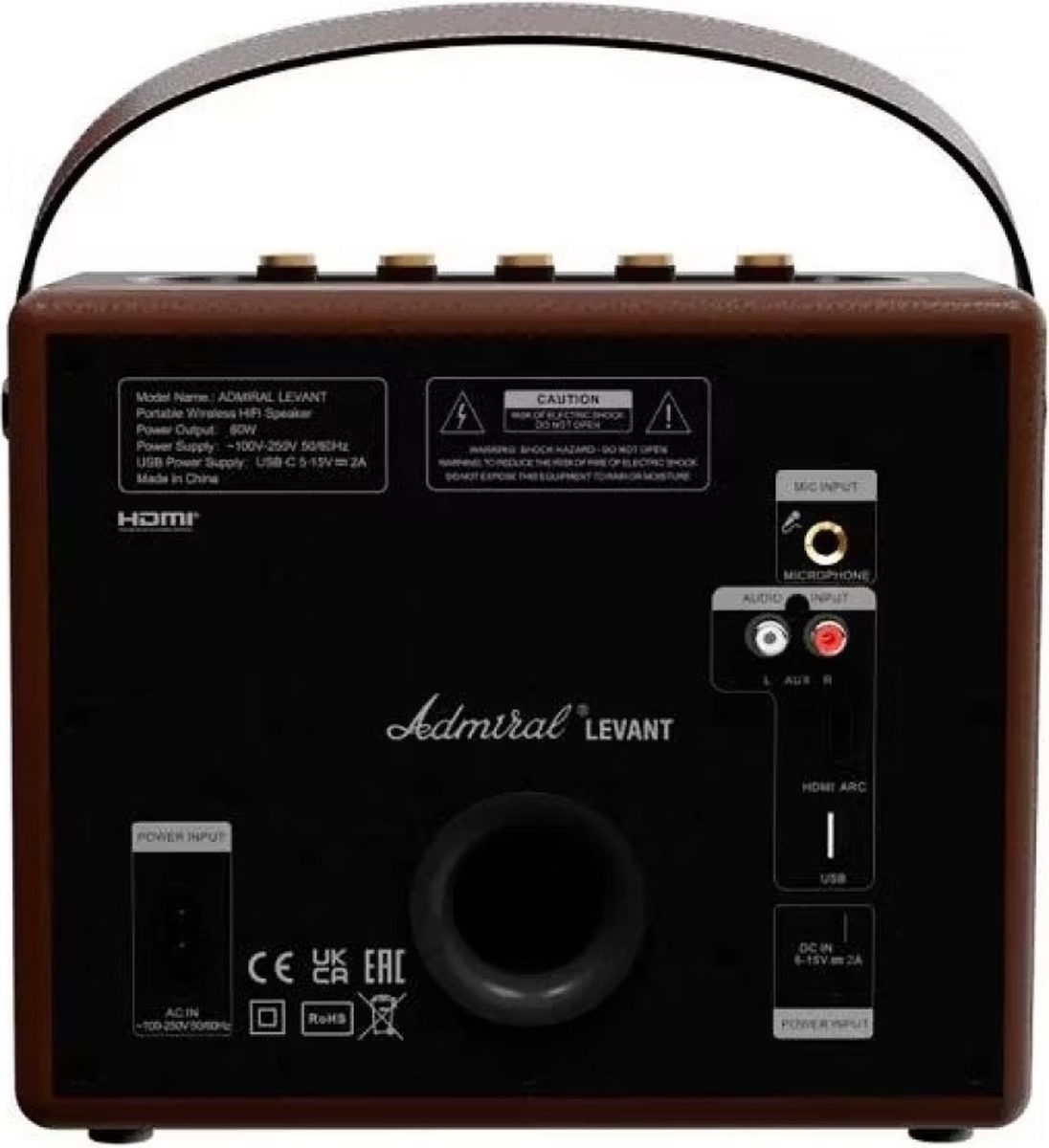 Портативная беспроводная колонка Admiral Levant (коричневый) фото-3