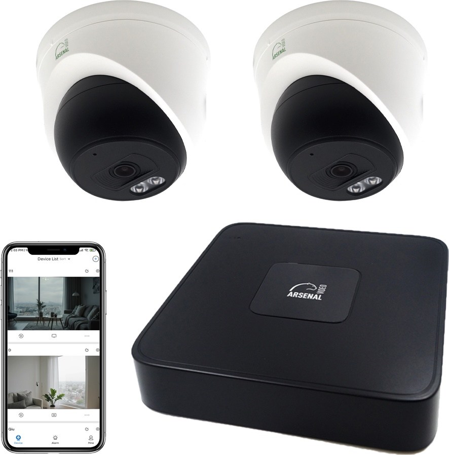 Комплект IP видеонаблюдения Arsenal Ti на 2 камеры 2Mp (внутренний) - фото1