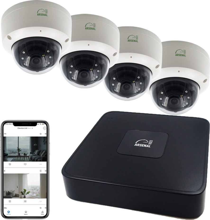 Комплект IP видеонаблюдения Arsenal Ti на 4 камеры 4Mp (внутренний) - фото1