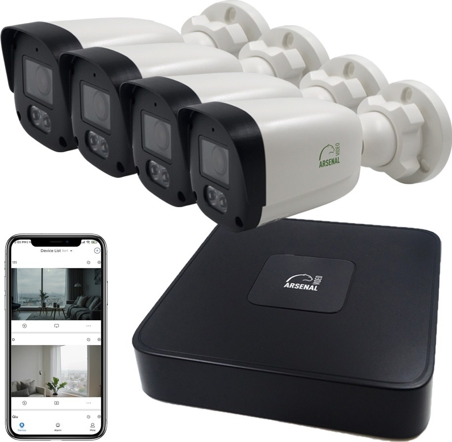Комплект IP видеонаблюдения Arsenal Ti на 4 камеры 4Mp (уличный) - фото1