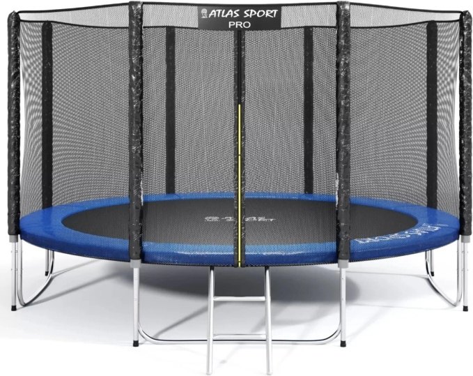 Батут Atlas Sport 374 см (12ft) PRO (усиленные опоры) BLUE - фото1