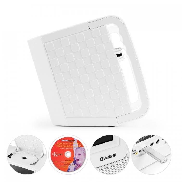 Караоке-система Auna DiscoFever LED Bluetooth 7 "TFT-Screen CD USB White УЦЕНКА-БРАК - фото2 Караоке-система Auna DiscoFever LED Bluetooth 7 "TFT-Screen CD USB White УЦЕНКА-БРАК - фото2