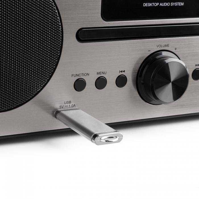 Микросистема Auna Harvard DAB / DAB + FM-тюнер CD-плеер USB Walnuss    УЦЕНКА-БРАК фото-3