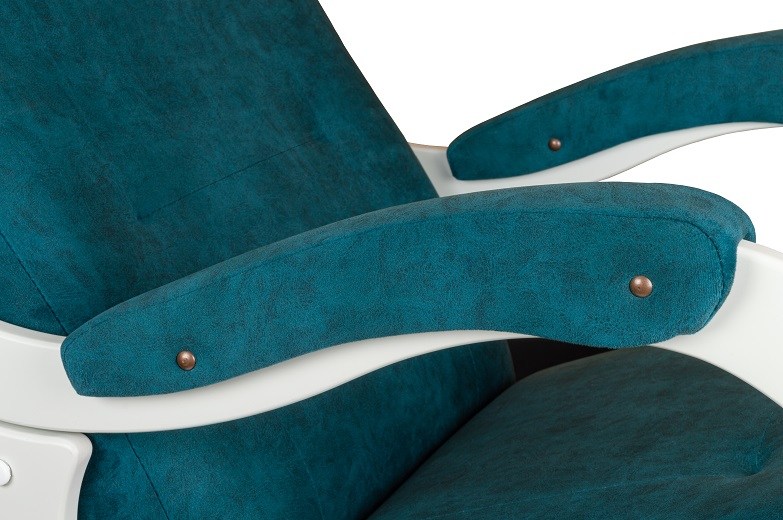 Кресло-качалка Бастион-4-2 арт.Goya teal Белые ноги фото-3