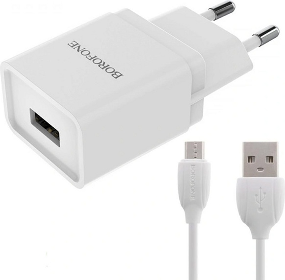 Зарядное устройство BOROFONE BA19A, 2 in 1: 1xUSB + microUSB Зарядное устройство BOROFONE BA19A, 2 in 1: 1xUSB + microUSB