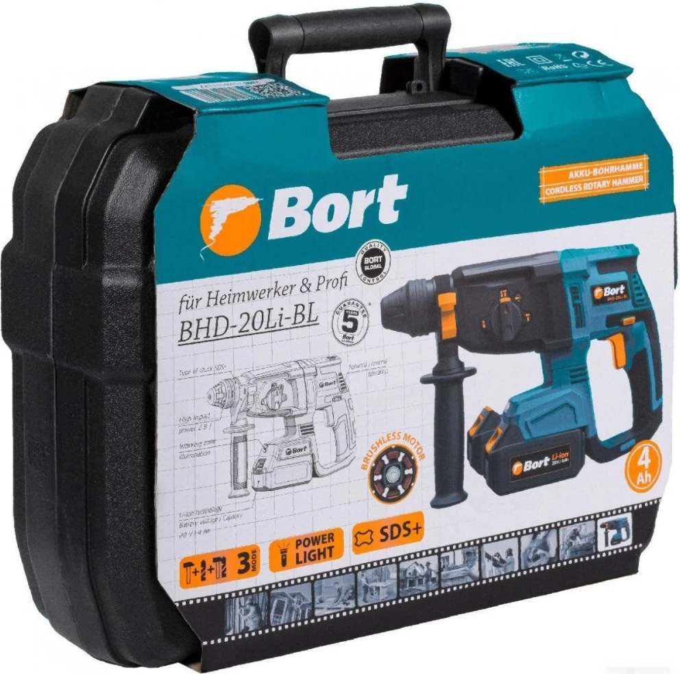 Перфоратор Bort BHD-20Li-BL фото-3