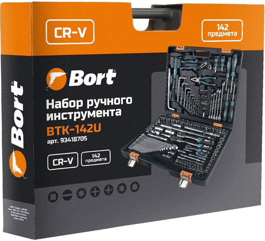Набор ручного инструмента Bort BTK-142U (142 предмета) фото-3
