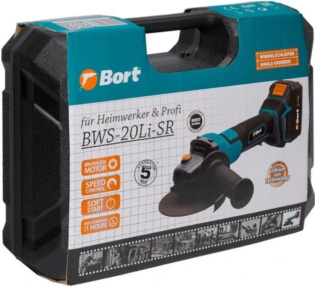 Угловая шлифмашина Bort BWS-20Li-SR фото-3