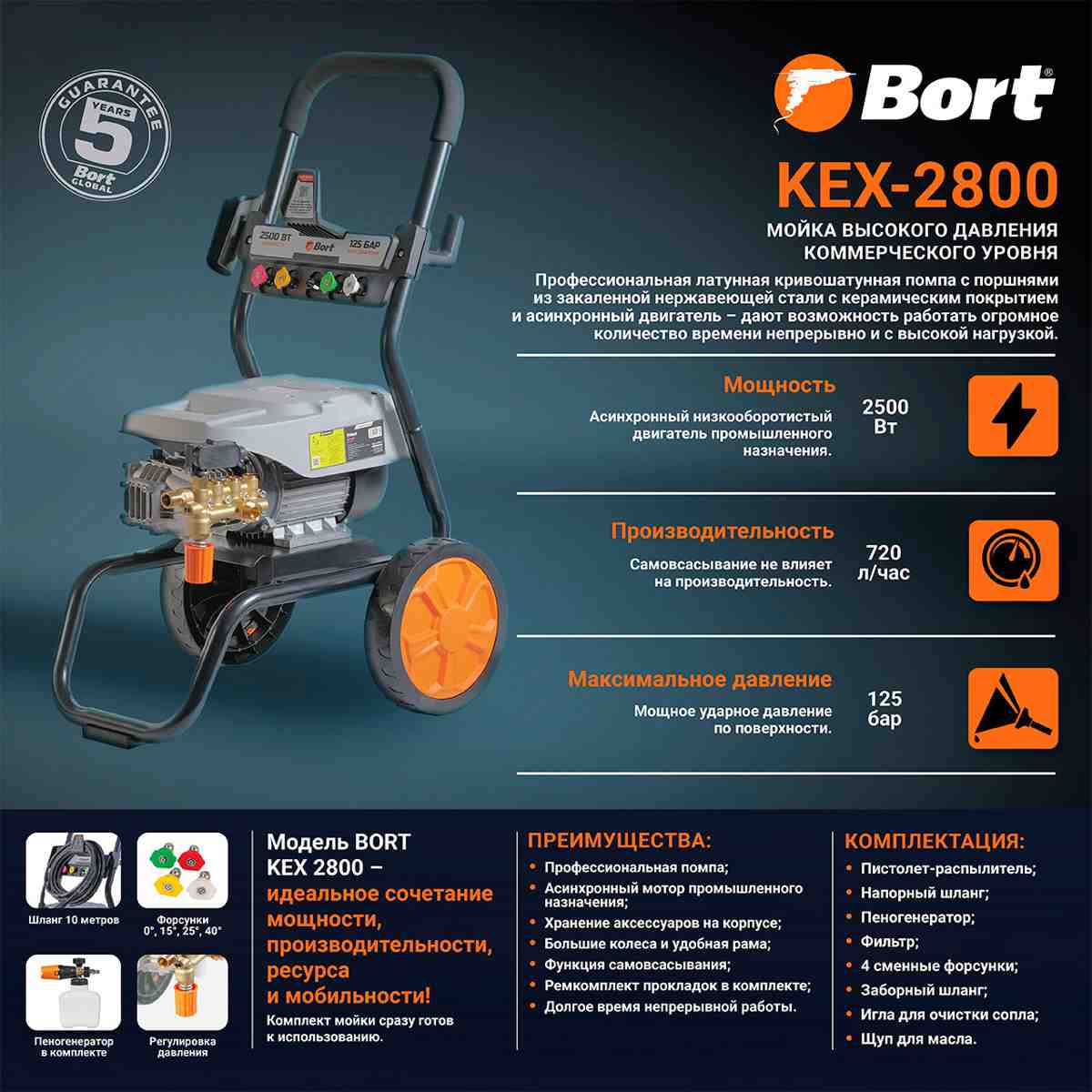 Мойка высокого давления Bort KEX-2800 - фото2 Мойка высокого давления Bort KEX-2800 - фото2