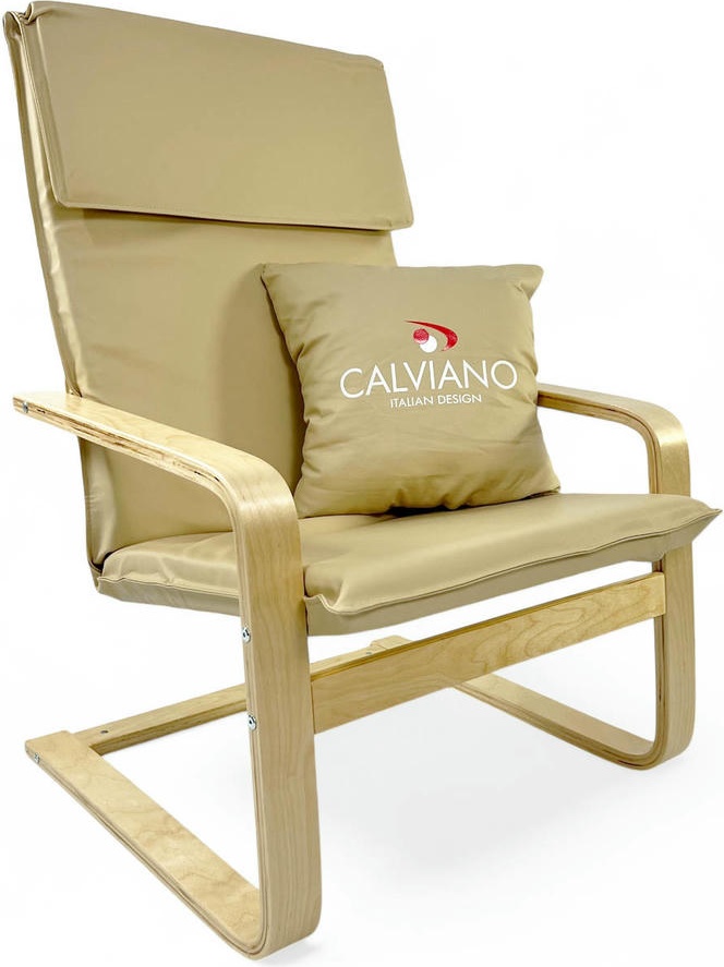 Кресло-качалка Calviano Soft 1 (светло-бежевое PU) - фото1
