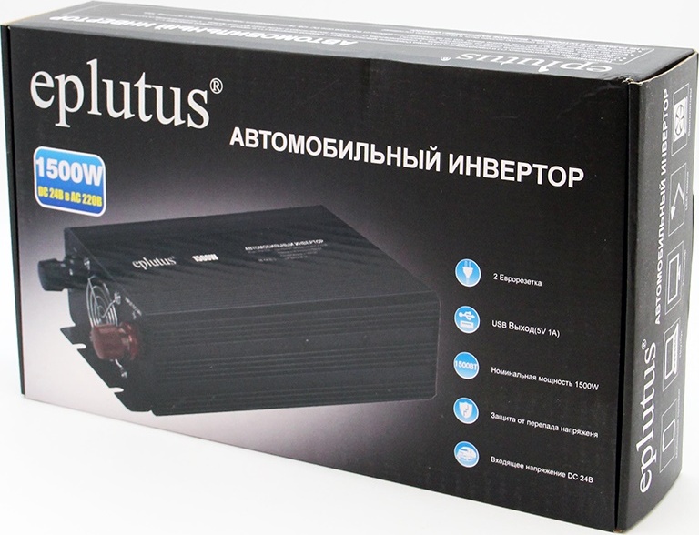 Автомобильный инвертор для грузовых машин на 24V Eplutus PW-1500 - фото2 Автомобильный инвертор для грузовых машин на 24V Eplutus PW-1500 - фото2