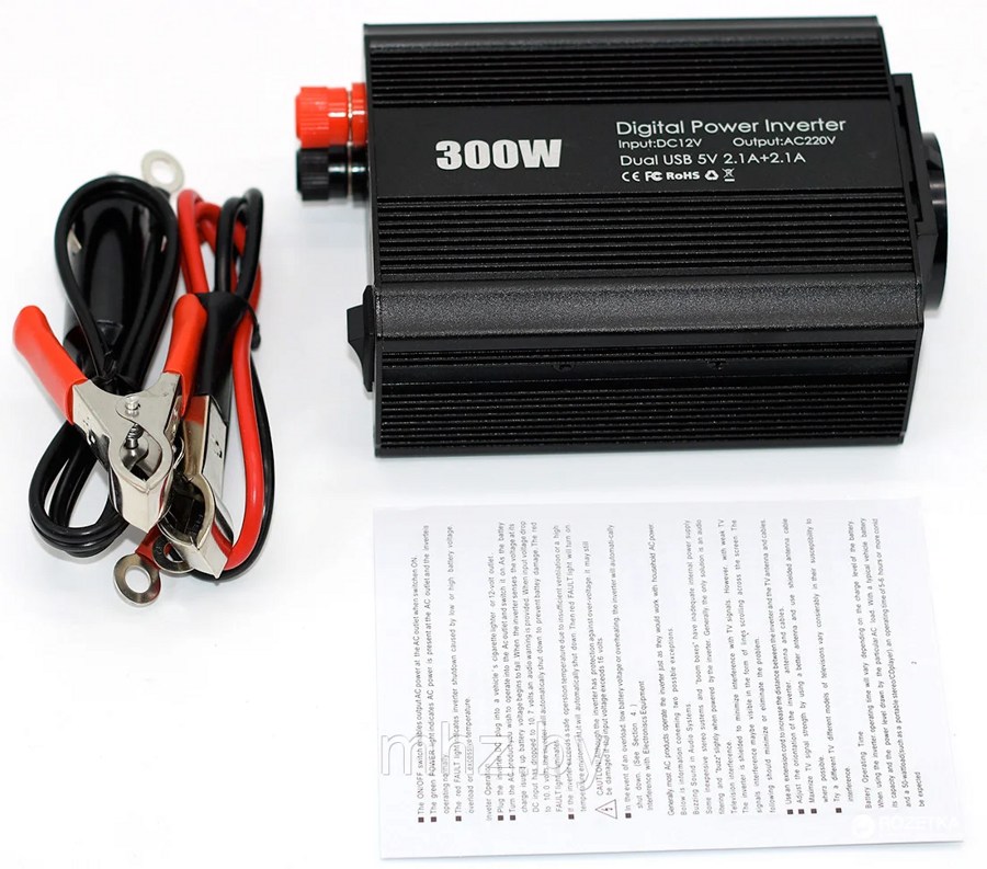 Автомобильный инвертор DC 12V в AC 220V с USB портом Eplutus PW-300 - фото2 Автомобильный инвертор DC 12V в AC 220V с USB портом Eplutus PW-300 - фото2