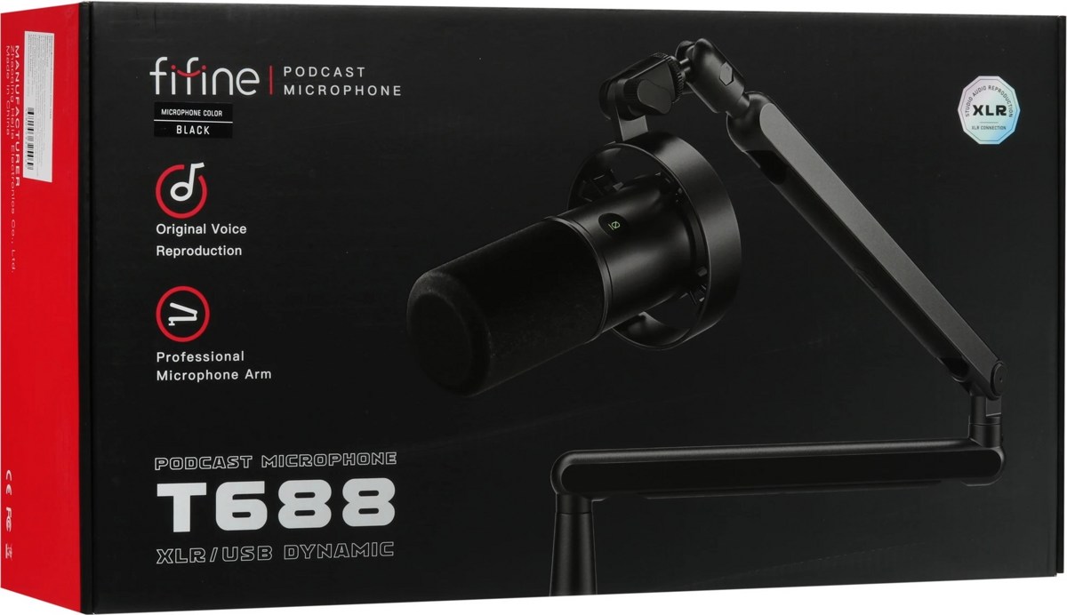 Микрофон Fifine T688 (черный) фото-3 Микрофон Fifine T688 (черный) фото-3