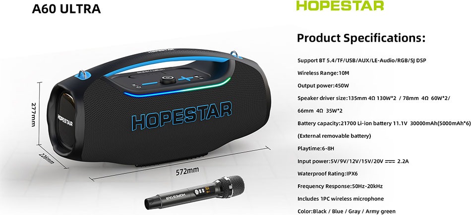 Колонка беспроводная Hopestar A60 ULTRA AI фото-3