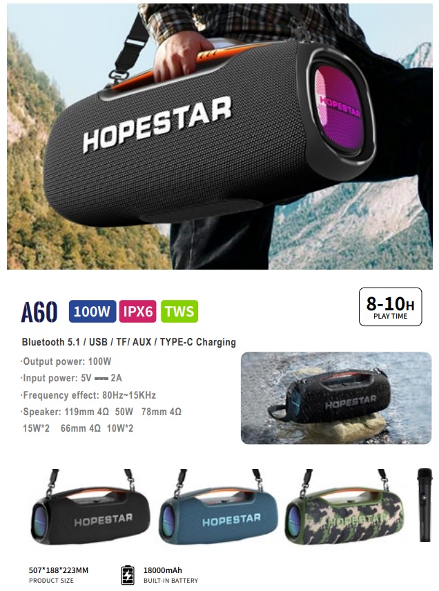 Колонка беспроводная Hopestar A60 - фото2 Колонка беспроводная Hopestar A60 - фото2
