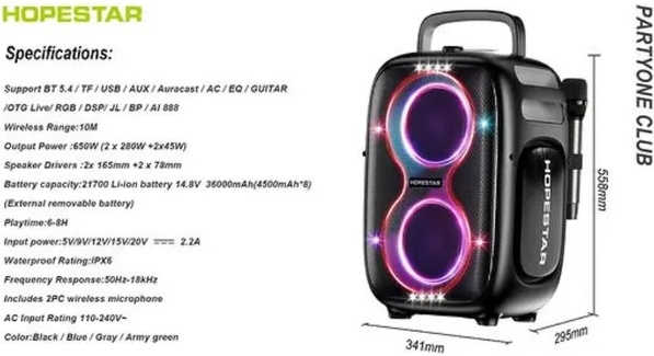 Беспроводная колонка HopeStar PartyOne Club фото-3 Беспроводная колонка HopeStar PartyOne Club фото-3