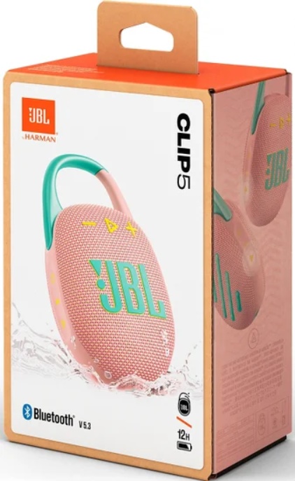 Портативная акустика JBL Clip 5 (розовый) фото-3