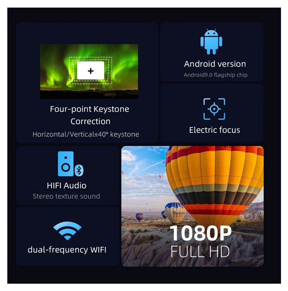 LED Проектор K6 Android 9 1+8G - фото2 LED Проектор K6 Android 9 1+8G - фото2