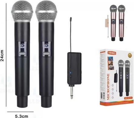 Комплект из 2 беспроводных караоке-микрофонов KIMISO KMS-901MC - фото1