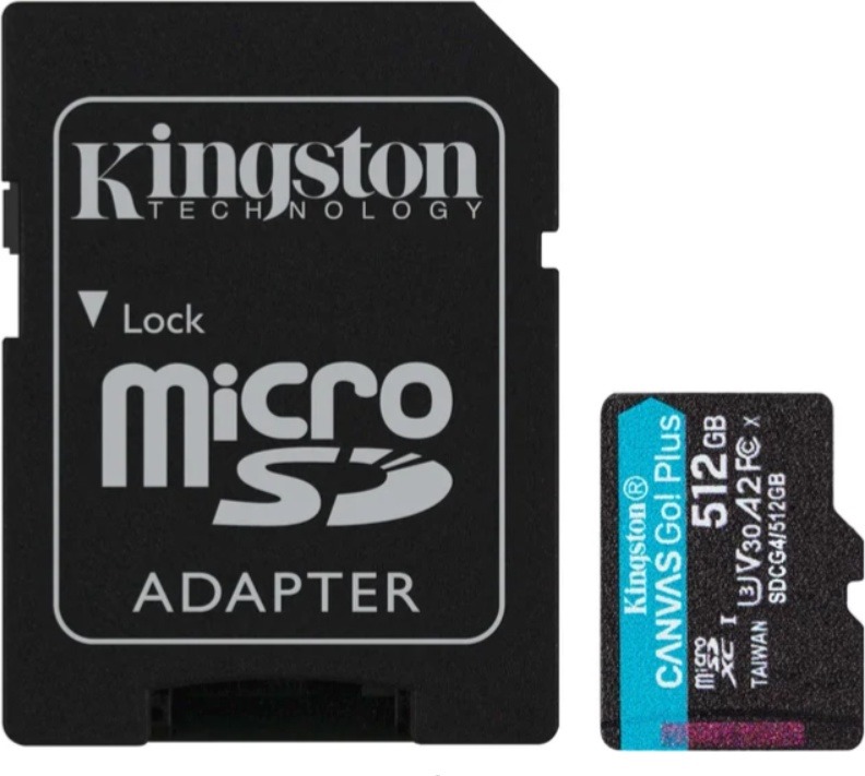 Карта памяти microSDXC Kingston Canvas Go Plus Gen4 SDCG4 (512Gb) - фото1 Карта памяти microSDXC Kingston Canvas Go Plus Gen4 SDCG4 (512Gb) - фото1