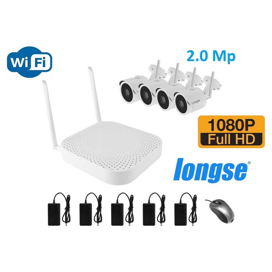 Беспроводной WiFi комплект видеонаблюдения 4 камеры Longse LS-2004 - фото1 Беспроводной WiFi комплект видеонаблюдения 4 камеры Longse LS-2004 - фото1