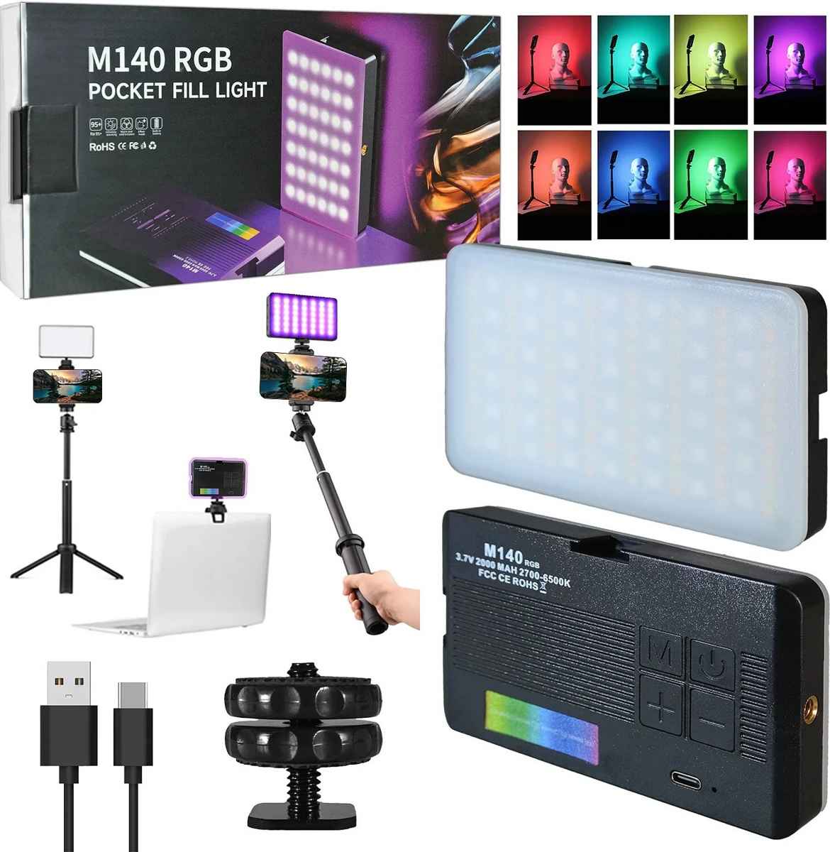 Видеосвет M140 RGB аккумуляторный - фото1