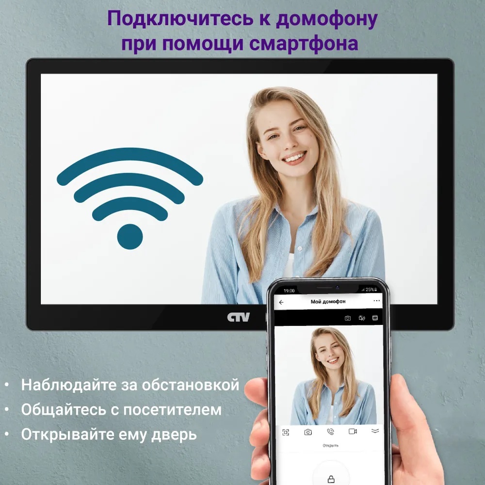 Видеодомофон CTV M5801 FHD (черный) - фото1 Видеодомофон CTV M5801 FHD (черный) - фото1