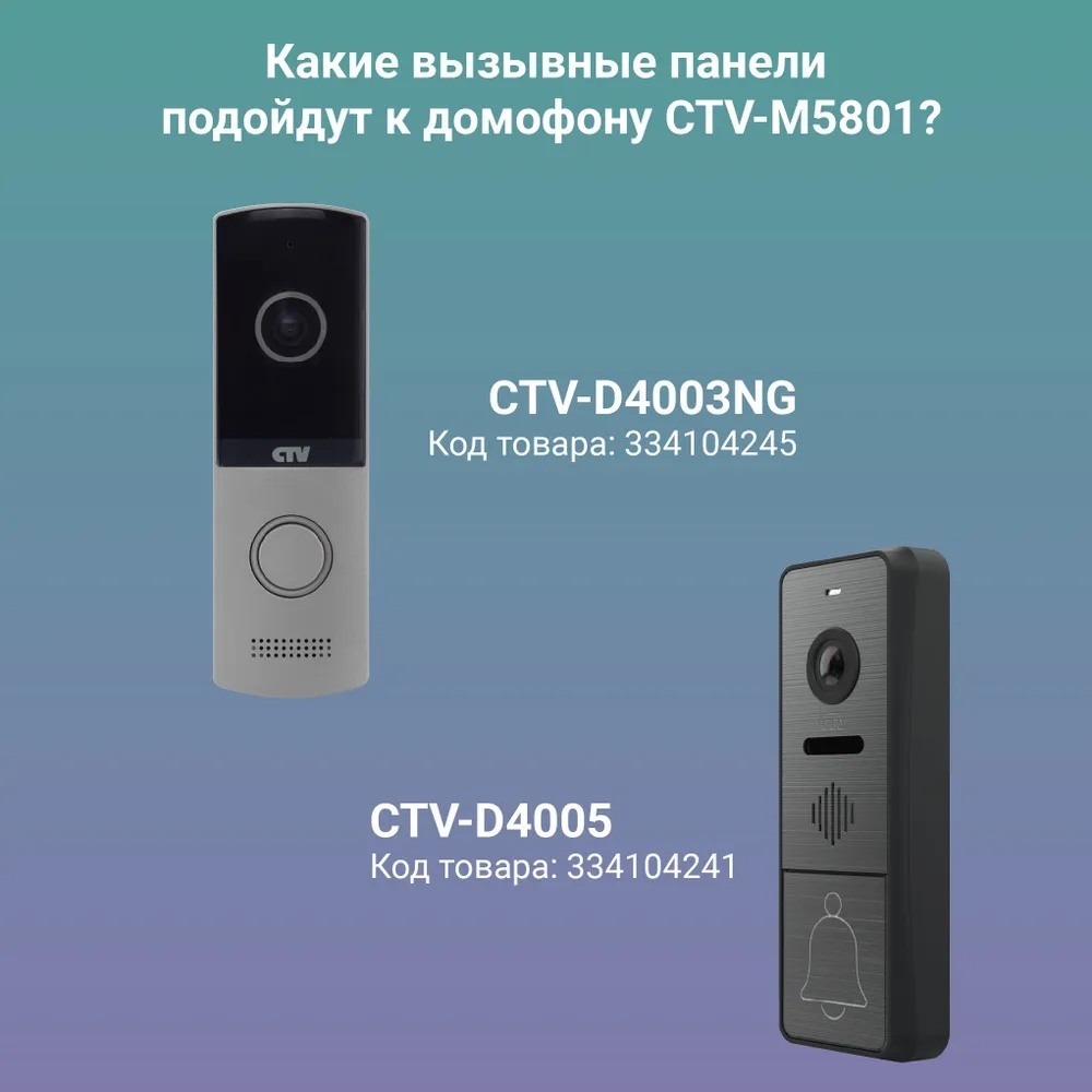 Видеодомофон CTV M5801 FHD (черный) фото-3
