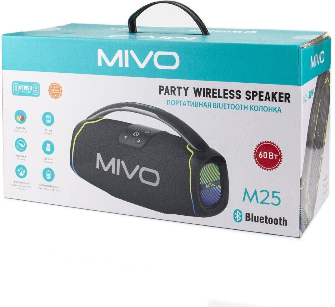 Портативная Bluetooth колонка Mivo M25 - фото2 Портативная Bluetooth колонка Mivo M25 - фото2