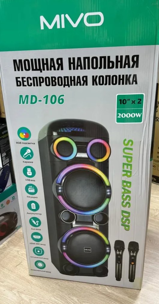 Напольная беспроводная колонка Mivo MD-106 с караоке - фото1