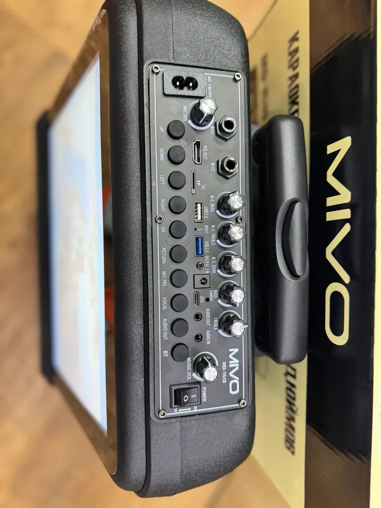 Караоке-колонка Mivo MD-1510 с экраном 15" и 2-мя микрофонами, 200 Вт  Android 12 - фото2