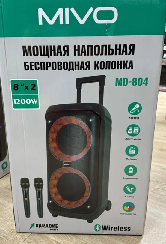 Напольная беспроводная колонка Mivo MD-804 с караоке - фото2