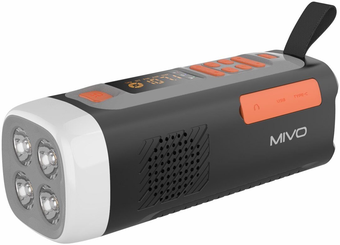 Многофункциональный автономный FM радио приемник с мощным фонариком Mivo MR-002 - фото1 Многофункциональный автономный FM радио приемник с мощным фонариком Mivo MR-002 - фото1
