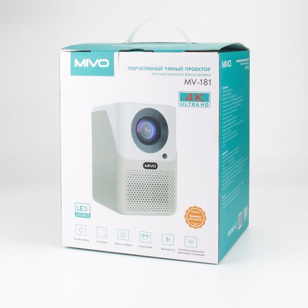 Портативный умный проектор Mivo MV-181 / 2+32Gb LCD - фото2 Портативный умный проектор Mivo MV-181 / 2+32Gb LCD - фото2