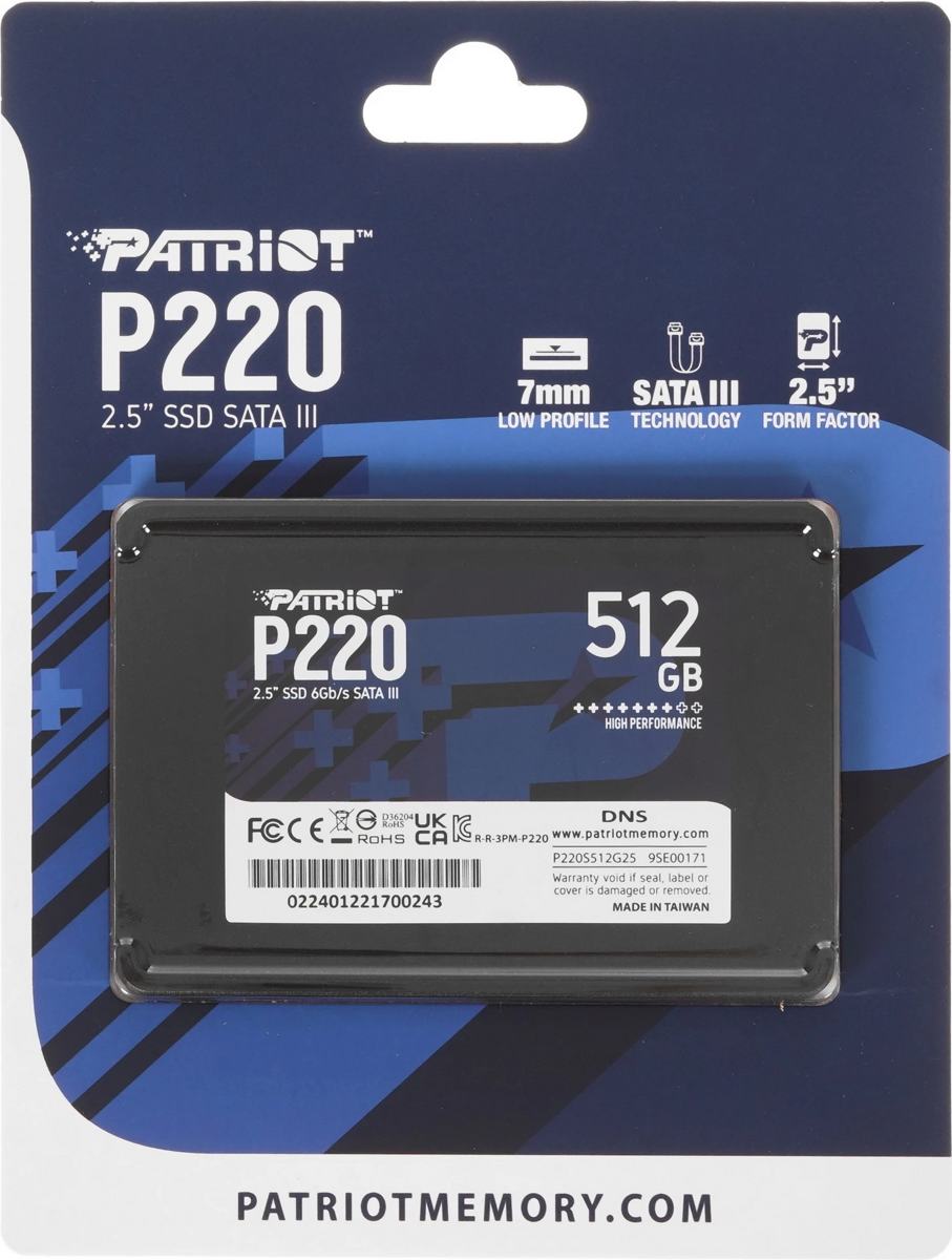 SSD диск Patriot P220 (512Gb) фото-3