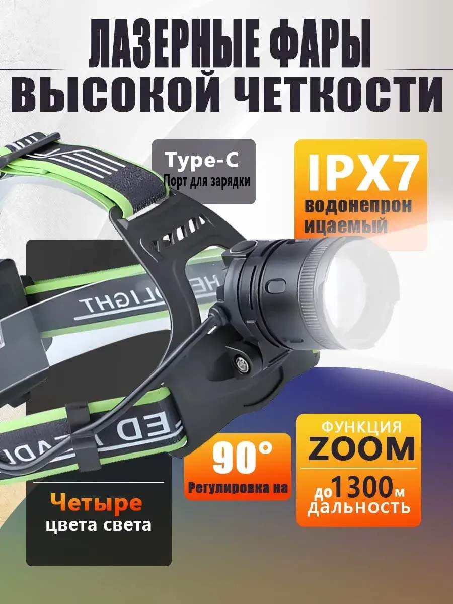 Налобный фонарь с датчиком движения PM-60TG 600W - фото1