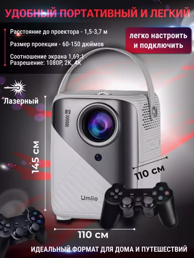 LED Проектор Umiio Project Q3 Pro - фото2 LED Проектор Umiio Project Q3 Pro - фото2