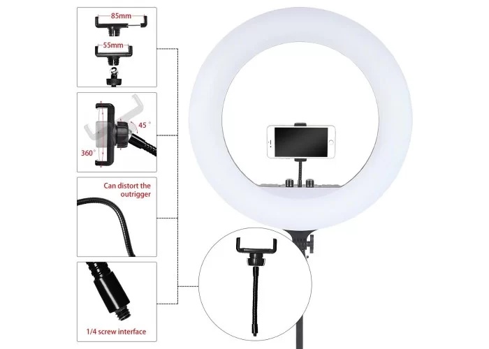 Кольцевая лампа светодиодная RL14" 36см фото-3