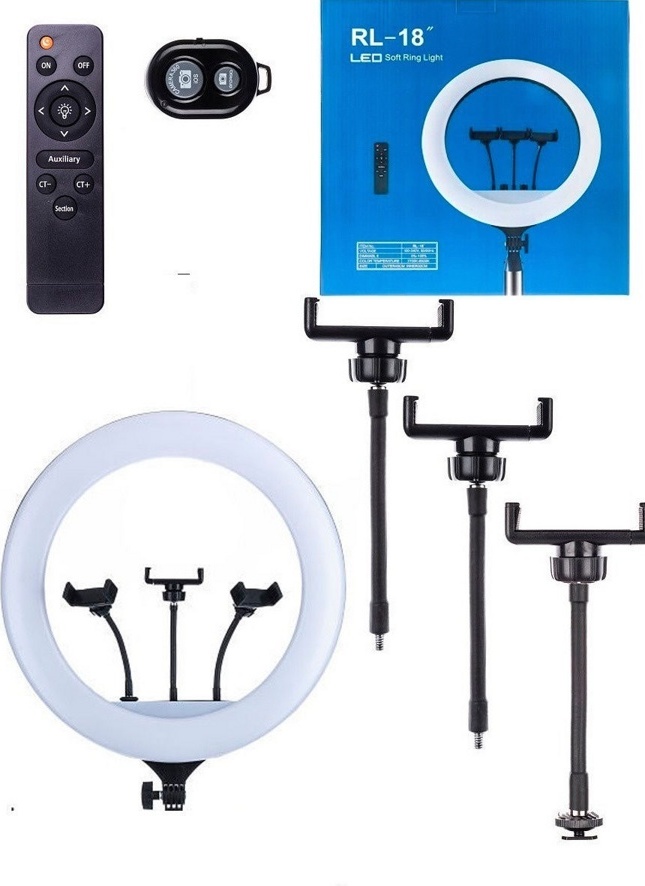 Кольцевая лампа светодиодная RL18" 46см + пульт + сумка - фото1