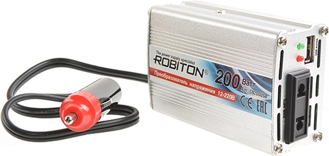 Инвертор 12V-220V ROBITON CN200USB 200W - фото1