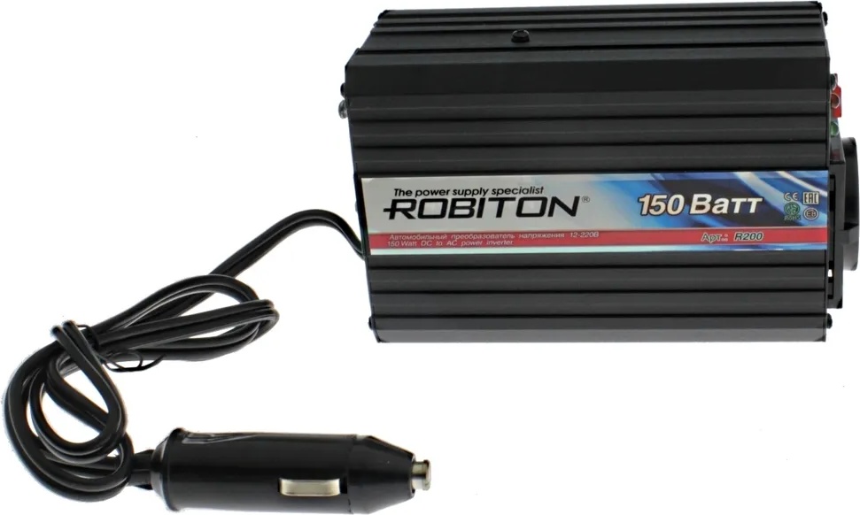 Инвертор 12V-220V ROBITON R200 150W с USB выходом фото-3 Инвертор 12V-220V ROBITON R200 150W с USB выходом фото-3