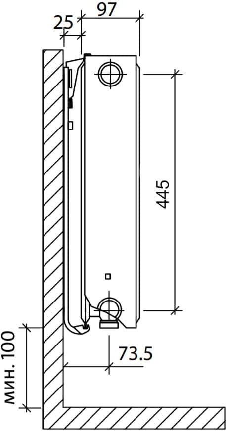 Радиатор Royal Thermo Ventil Compact VC22-500-1100 RAL9016 M фото-3