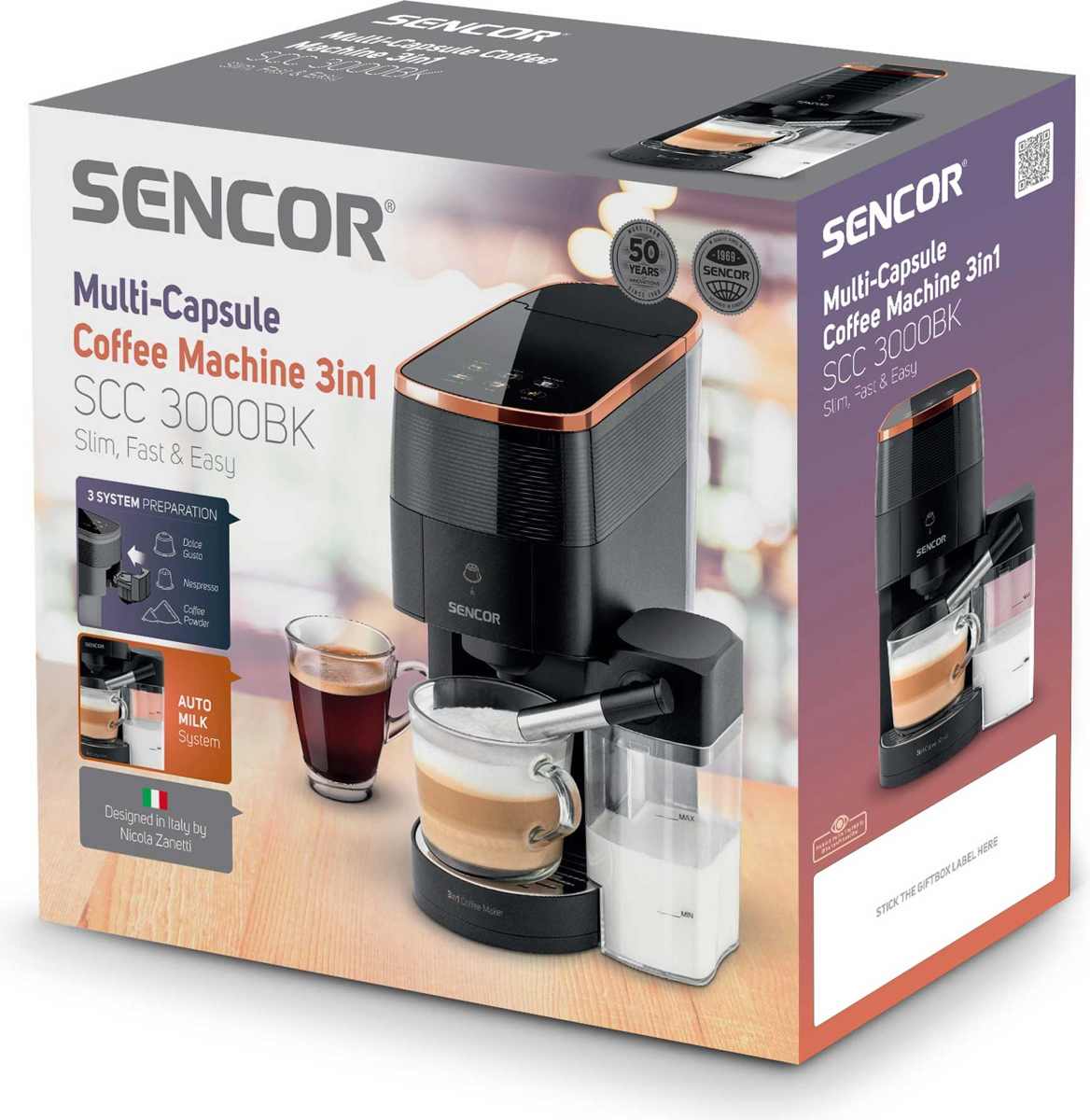 Кофемашина Sencor SCC 3000 BK фото-3