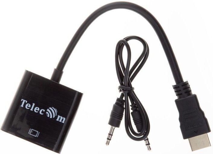 Кабель-переходник HDMI(M) - VGA(F)+аудио Telecom TA559 - фото1 Кабель-переходник HDMI(M) - VGA(F)+аудио Telecom TA559 - фото1