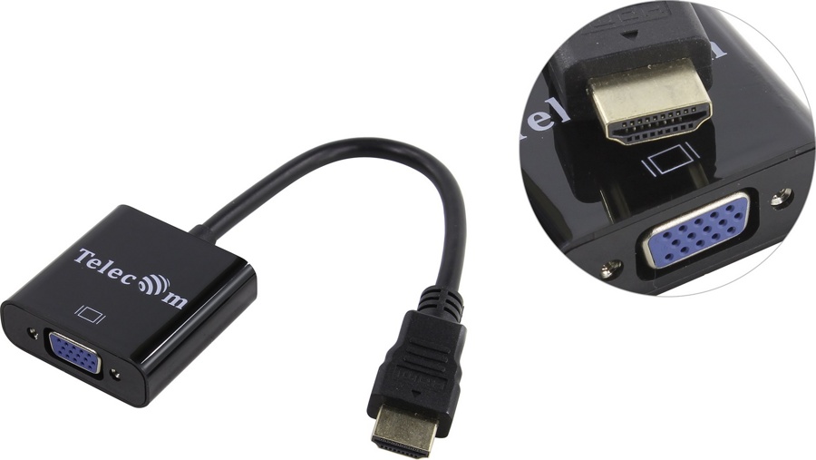 Кабель-переходник HDMI(M) - VGA(F)+аудио Telecom TA559  фото-3
