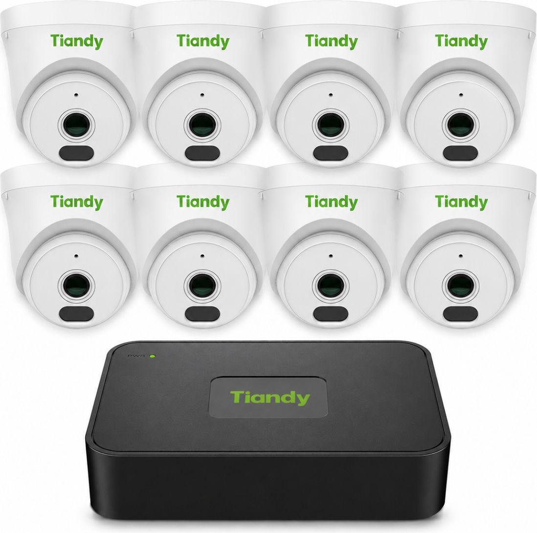 Комплект IP видеонаблюдения Tiandy на 8 камер 2Mp (внутренний) - фото1