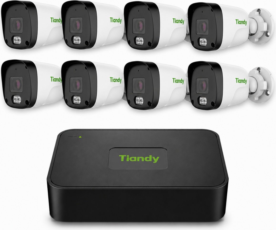 Комплект IP видеонаблюдения Tiandy на 8 камер 2Mp (уличный) - фото1