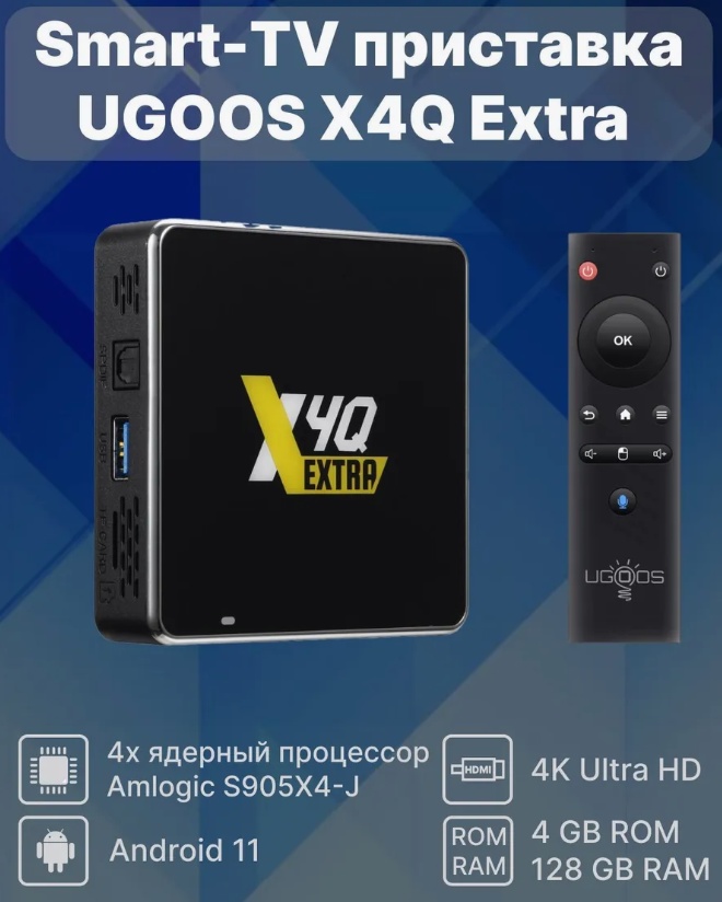 Смарт тв приставка Ugoos X4Q EXTRA 4/128 фото-3